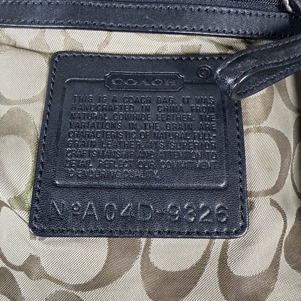 Vintage Coach Leather Purse A04D - 9326 Black Shoulder Crossbody Zipper - Picture 7 of 8